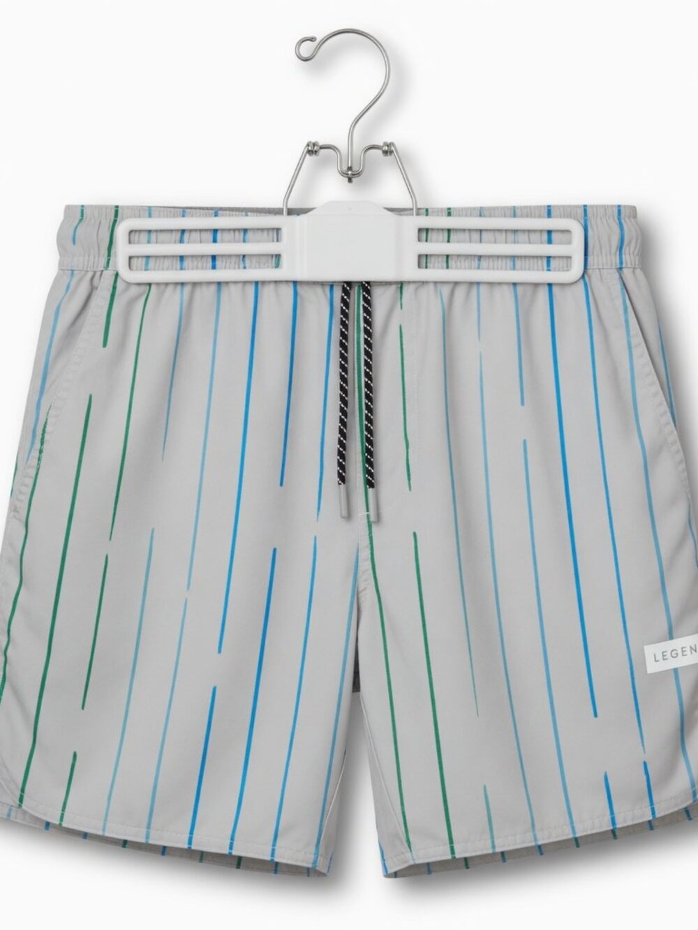Men's White Luka Short Gradient Pinstripe - M / 7” / Liner Quantity: 1
